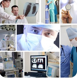 Doctors looking at test results.